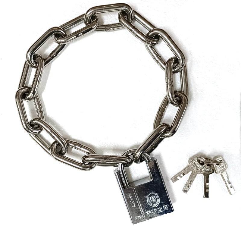 WANLIAN Safety Chain Lock with 8 mm Thick Hardened Special Steel Round Chain Lock Cycling Chain Locks Motorcycle Lock Suitable for Electric Bicycles, Bicycles and Motorcycles (Chain Locks) - Image 1